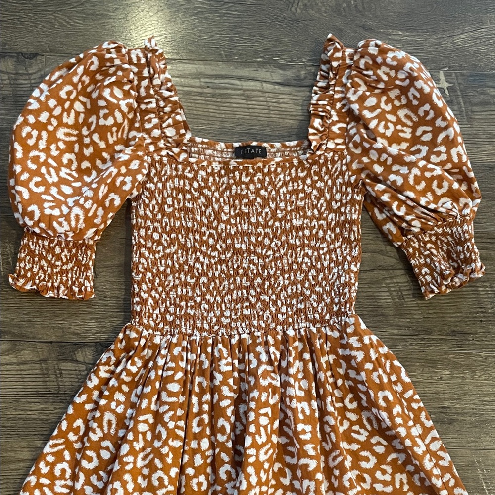 1. State Smocked Puff Sleeve Mini dress size Small - Picture 3 of 10